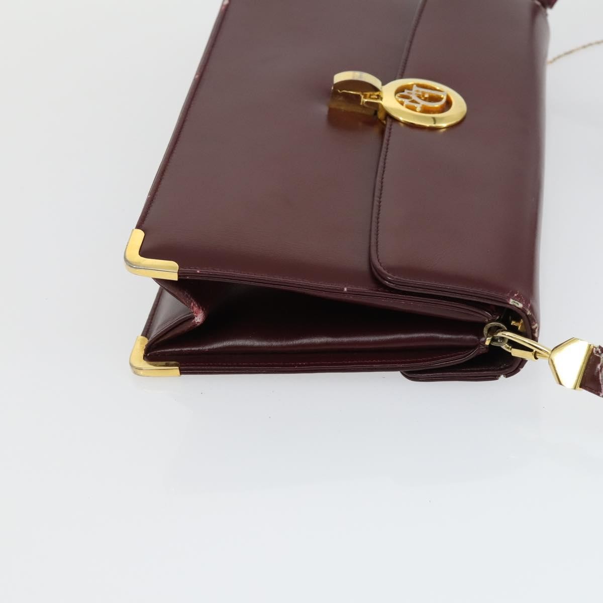 Cartier CARTIER Dior Shoulder Bag Leather 3 Set Bordeaux Authentic 165146