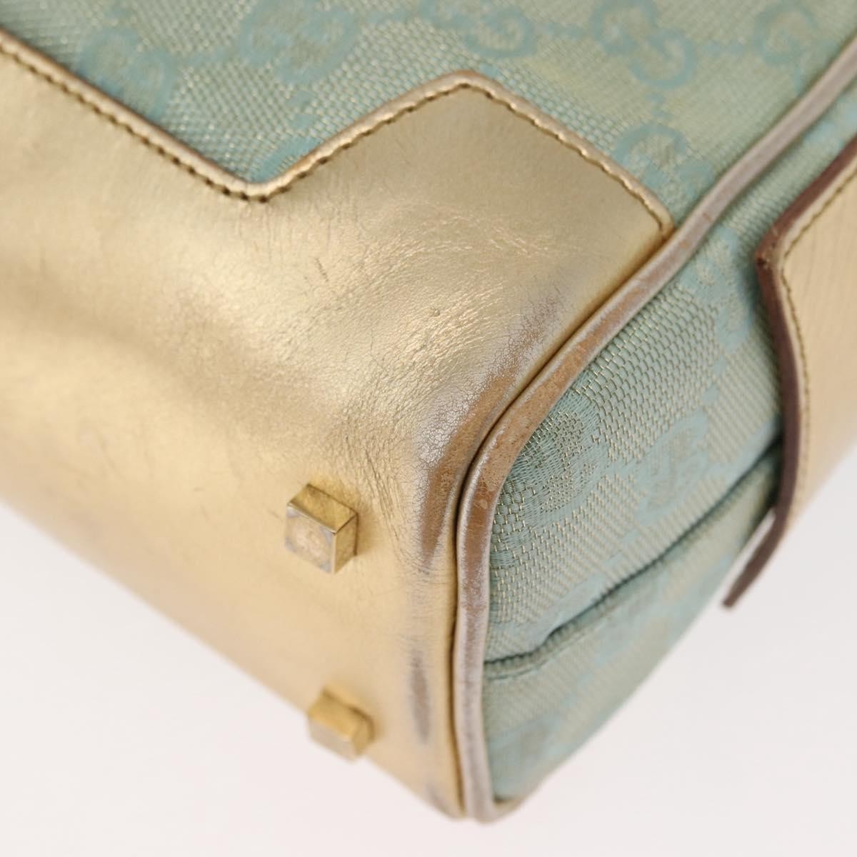 Gucci GUCCI GG Canvas Hand Bag Peppermint Gold 000 0852 Authentic 146975