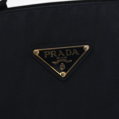 Prada PRADA Hand Bag Nylon Navy Gold Authentic 156119