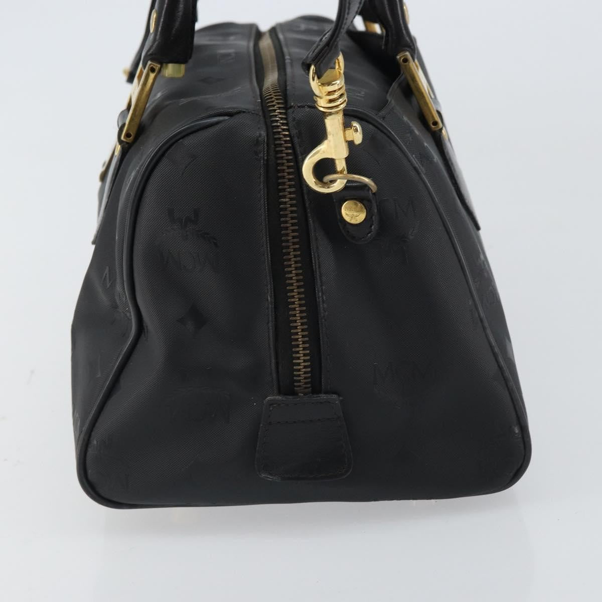 MCM MCM Vicetos Logogram Hand Bag PVC 2way Black Gold Authentic 160735