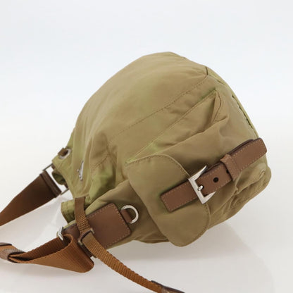 Prada PRADA Shoulder Bag Nylon Khaki Silver Authentic 175738