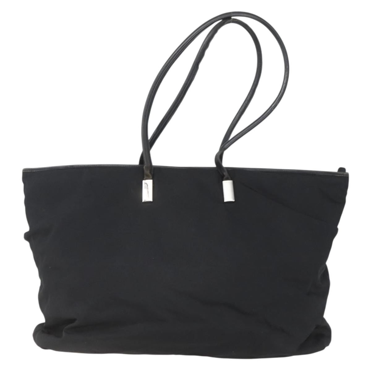Gucci GUCCI Tote Bag Nylon Black Silver 002 2123 0455 Authentic gh1622