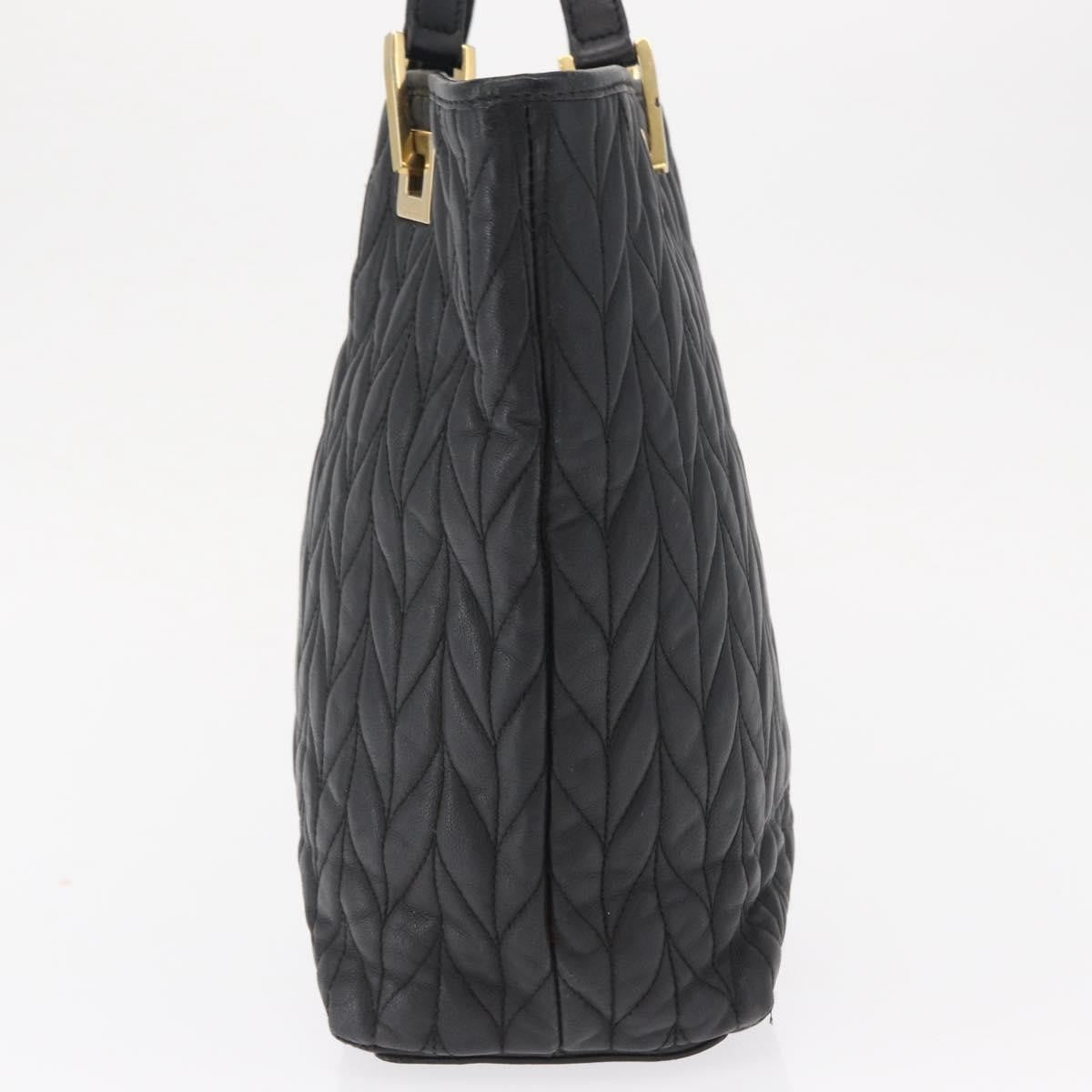Gucci GUCCI Tote Bag Leather Black Gold 002 1099 Authentic 166099