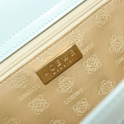 Loewe LOEWE Hand Bag Suede Baby Blue Gold Authentic YKZ454