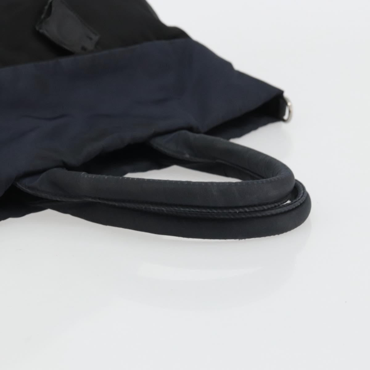 Prada PRADA Hand Bag Nylon Black Silver Authentic 175740