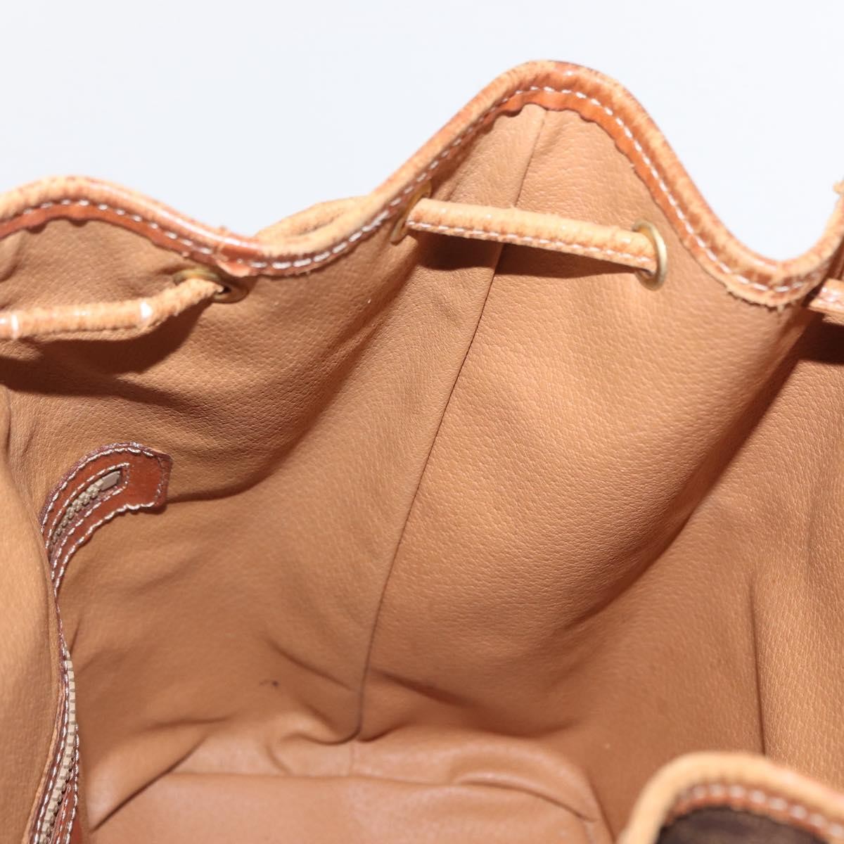 Celine CELINE Macadam Canvas Shoulder Bag PVC Leather 2way Brown Gold Authentic ka784
