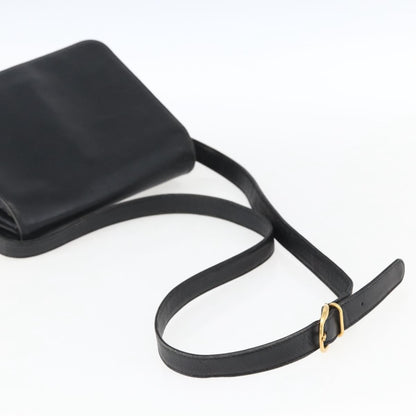 Gucci GUCCI Shoulder Bag Leather Black Silver 001 2214 Authentic ep13226