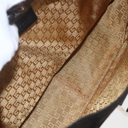 Gucci GUCCI Hand Bag Suede Brown Silver 000 0844 Authentic 166700