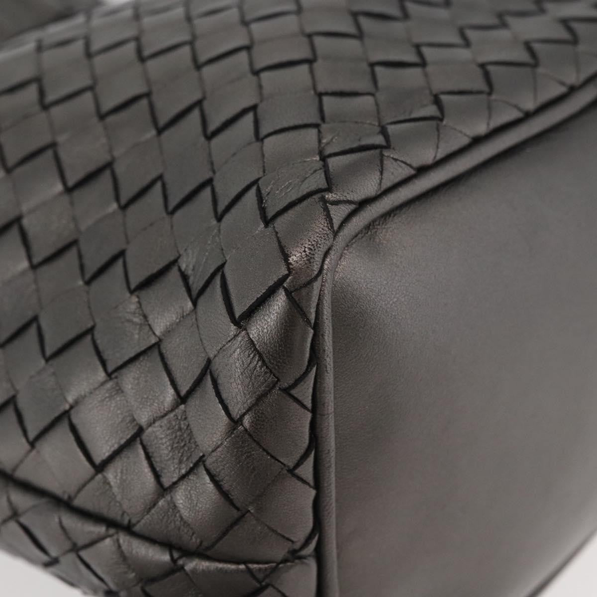 BOTTEGAVENETA BOTTEGAVENETA BOTTEGA VENETA INTRECCIATO Purse Hand Bag Leather Silver Gold Authentic 177803