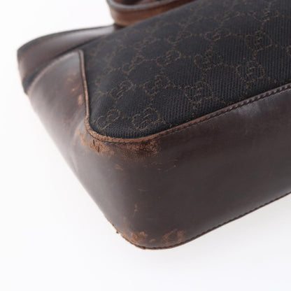 Gucci GUCCI GG Canvas Hand Bag Dark Brown Gold 73983 Authentic 151009