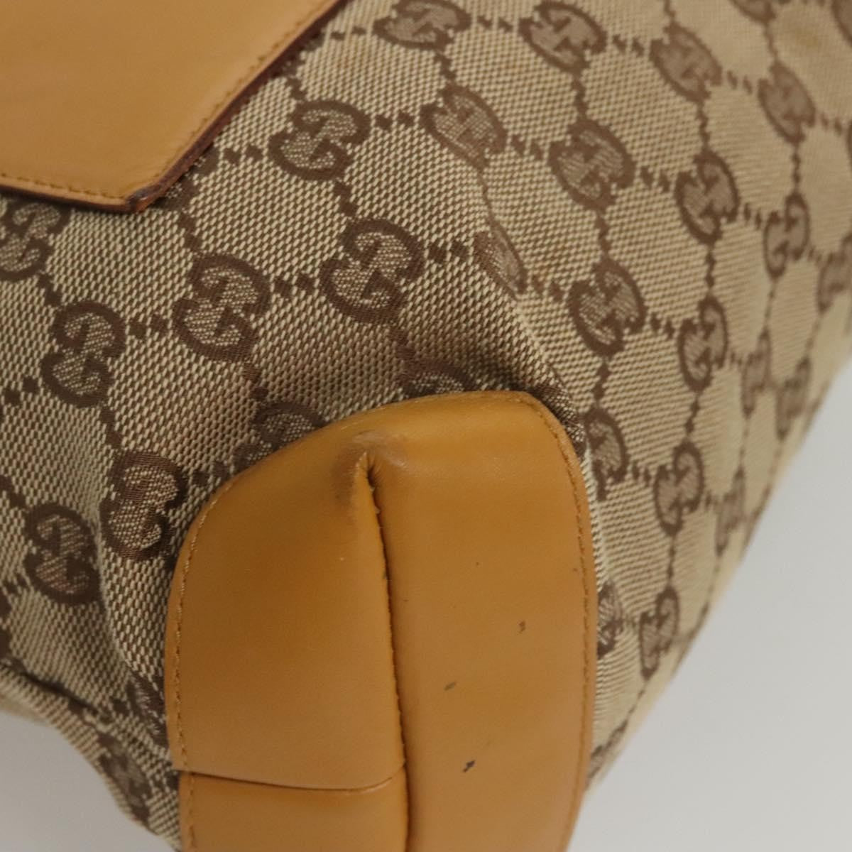 Gucci GUCCI GG Canvas Tote Bag Beige Silver 019 0402 Authentic th5862