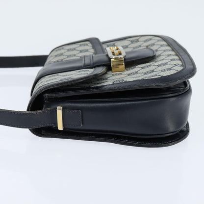 Gucci GUCCI GG Supreme Shoulder Bag PVC Navy Gold Authentic 150027