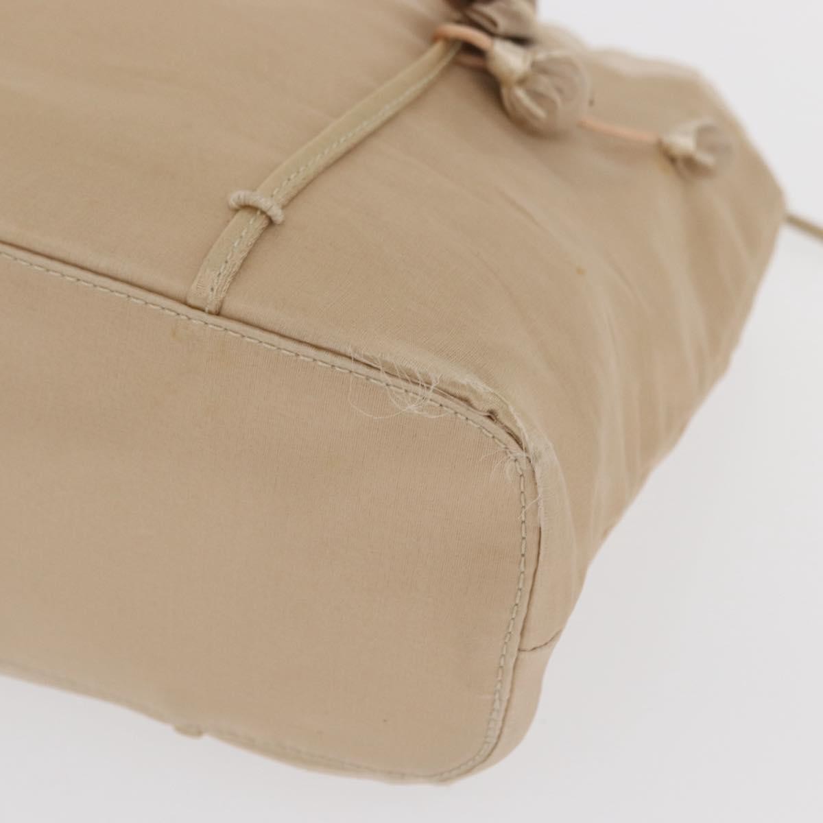 Prada PRADA Hand Bag Satin Beige Authentic 166753