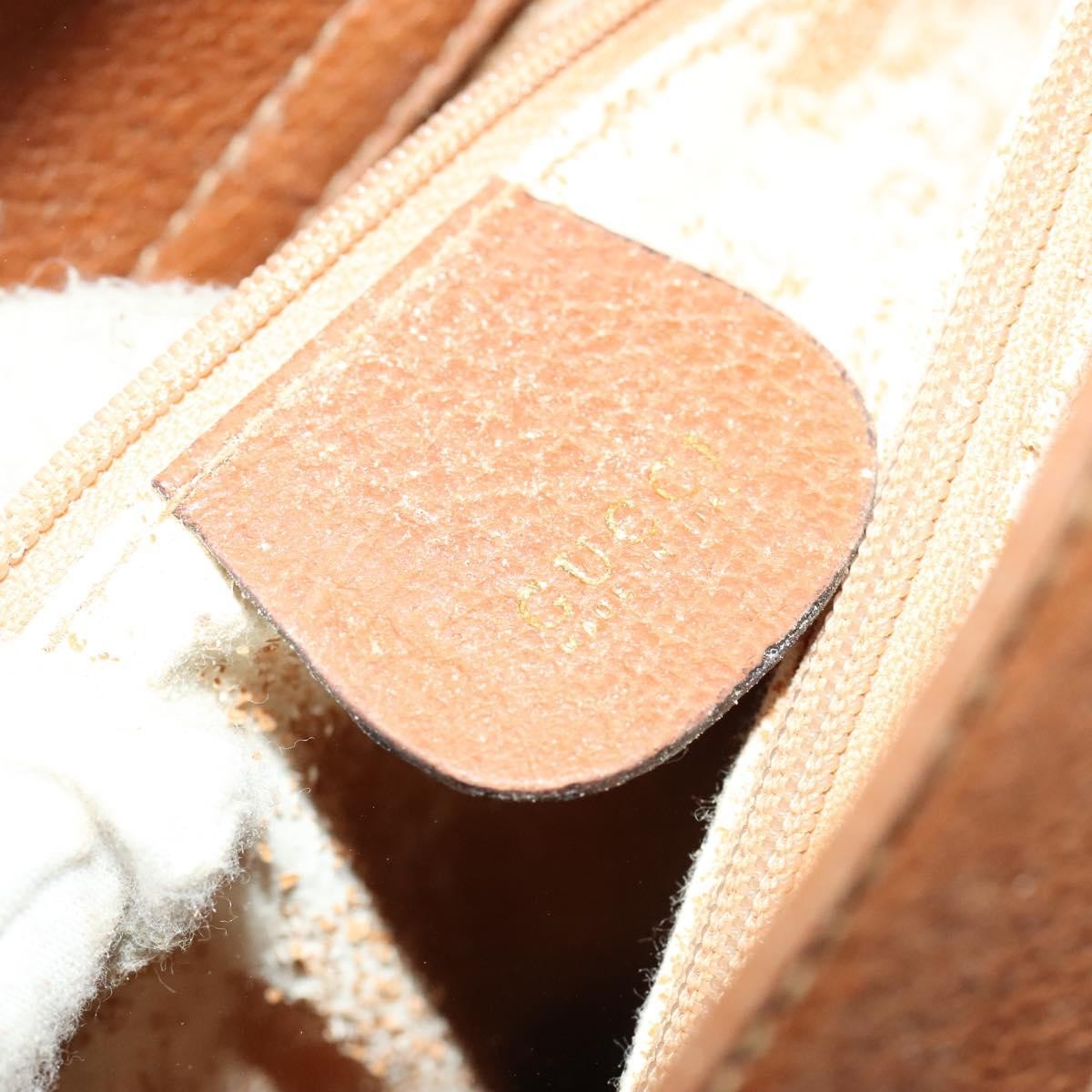 Gucci GUCCI Bamboo Hand Bag Leather Brown Gold Authentic ep9697