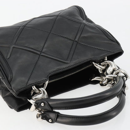 Salvatore Ferragamo Salvatore Ferragamo Hand Bag Leather Black Silver Authentic 178908A