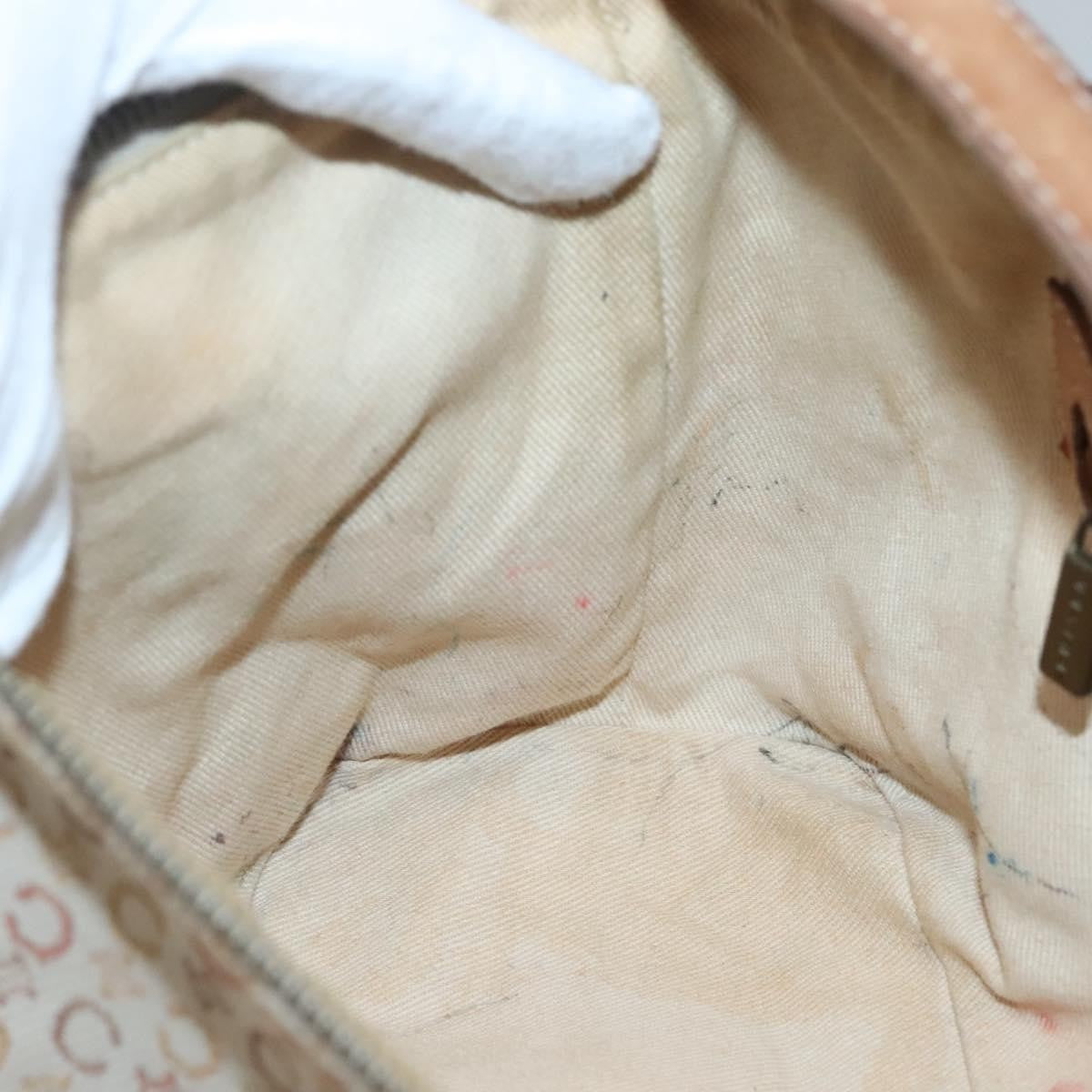 Celine CELINE C Macadam Canvas Shoulder Bag Beige Authentic bs28954