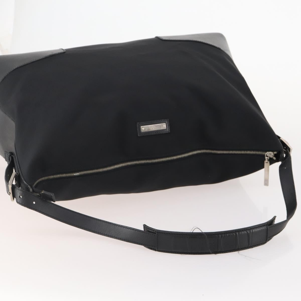 Gucci GUCCI Shoulder Bag Canvas Black Silver Authentic BA11545