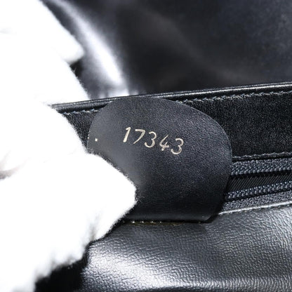 Gucci GUCCI Shoulder Bag Leather Black Gold Authentic 177992