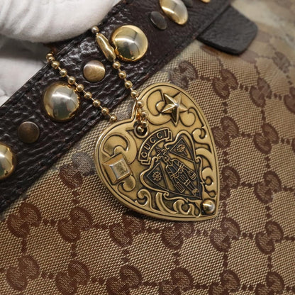 Gucci GUCCI GG Crystal Tote Bag Coated Canvas Beige Gold 207291 Authentic 139548