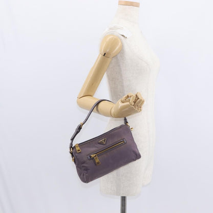 Prada PRADA Shoulder Bag Nylon Gold Purple Authentic 156015