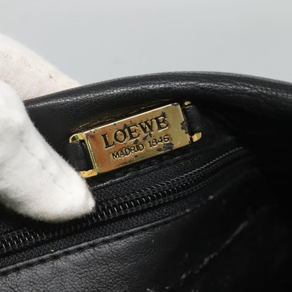 Loewe LOEWE Shoulder Bag Leather Black Gold Authentic 127349