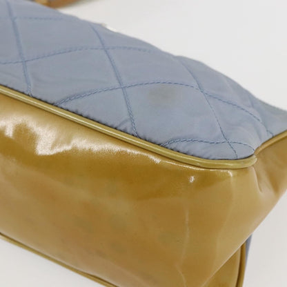 Prada PRADA Shoulder Bag Nylon Enamel Light Blue Silver Authentic 160526