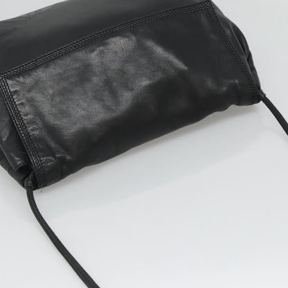 Loewe LOEWE Shoulder Bag Leather Black Gold Authentic 127349