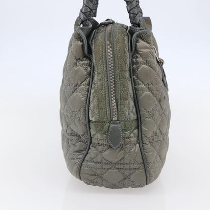 Dior Christian Dior Canage Hand Bag Nylon Gray Silver Authentic 147959