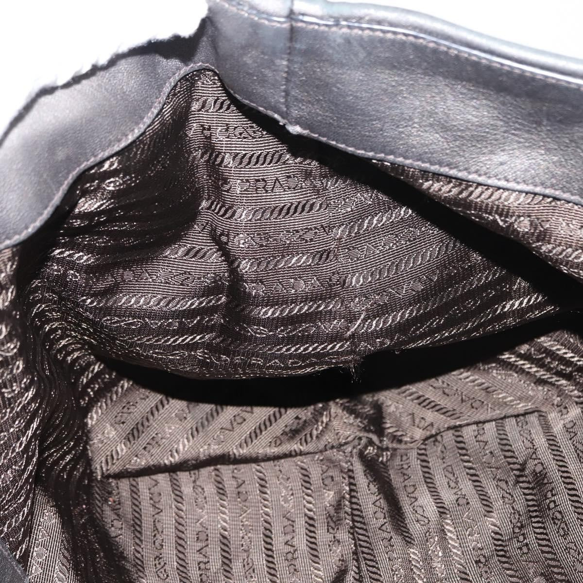 Prada PRADA Tote Bag Leather Gray Silver Authentic 146806
