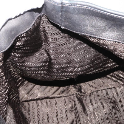 Prada PRADA Tote Bag Leather Gray Silver Authentic 146806