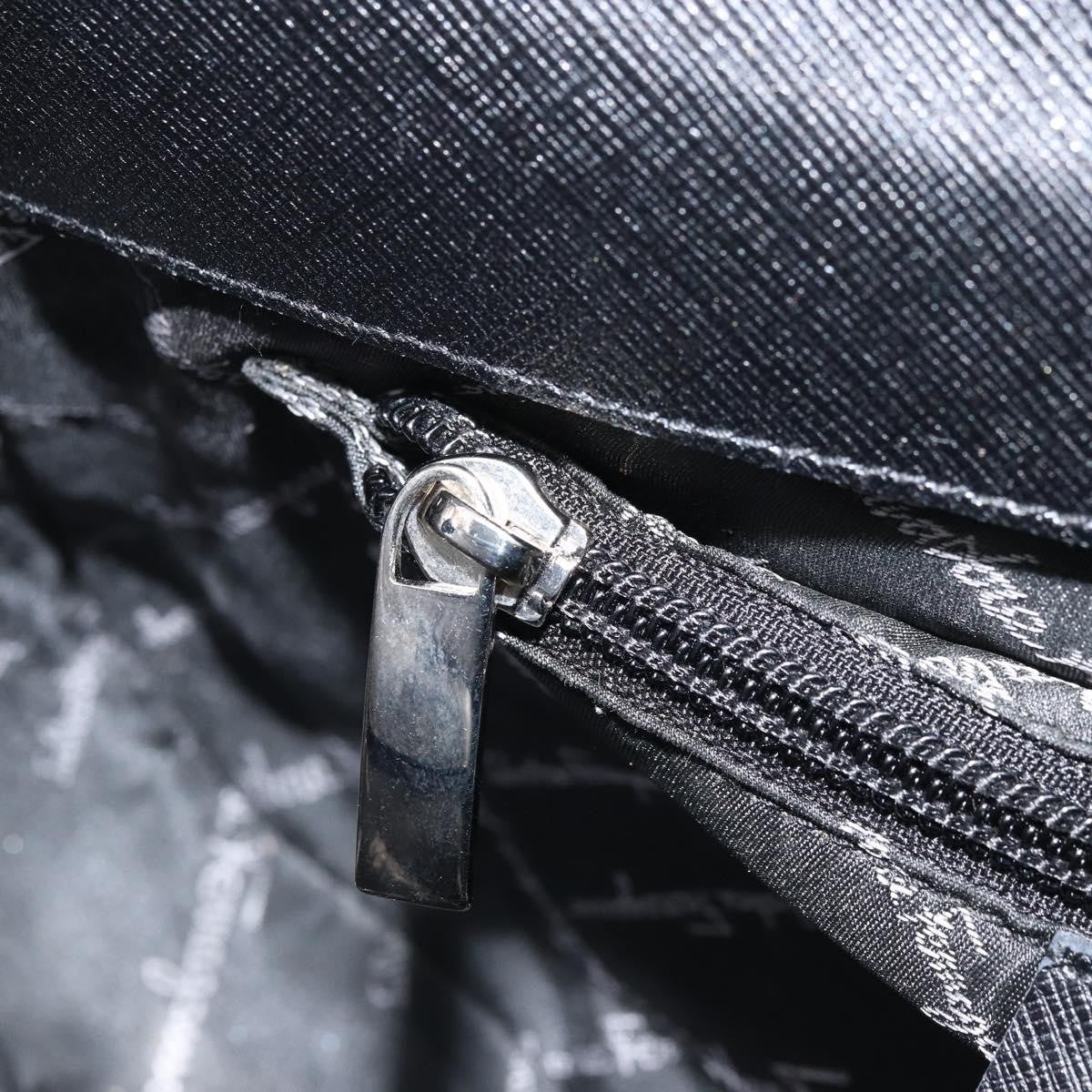 Salvatore Ferragamo Salvatore Ferragamo Gancini Shoulder Bag Leather Black Silver Authentic gh1877