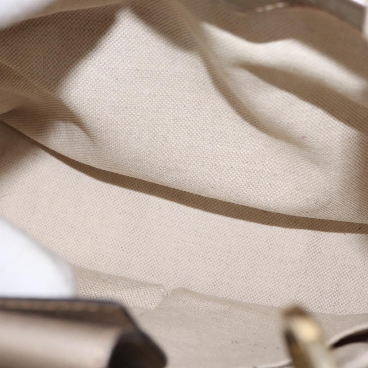Gucci GUCCI Bamboo Hand Bag Leather Silver Gold 336032 Authentic ep12914