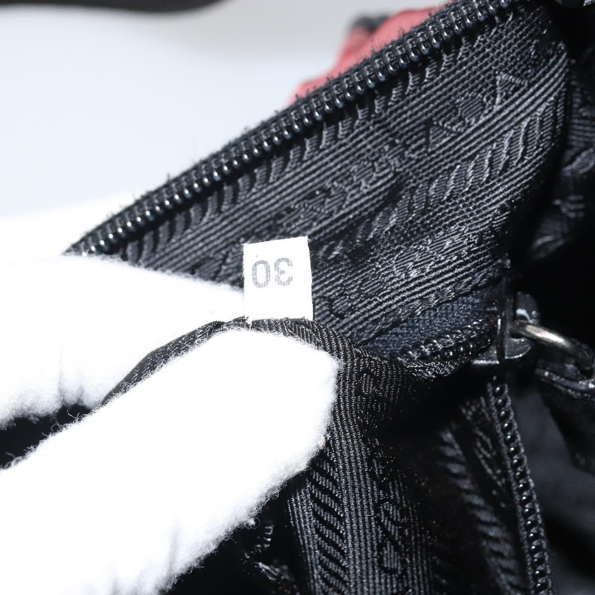 Prada PRADA Shoulder Bag Nylon Red Silver Authentic ep12904