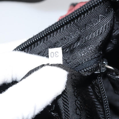 Prada PRADA Shoulder Bag Nylon Red Silver Authentic ep12904