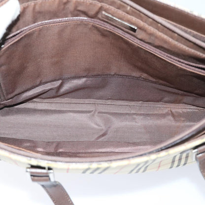 Burberry BURBERRY Nova Check Tote Bag Canvas Beige Authentic 56398