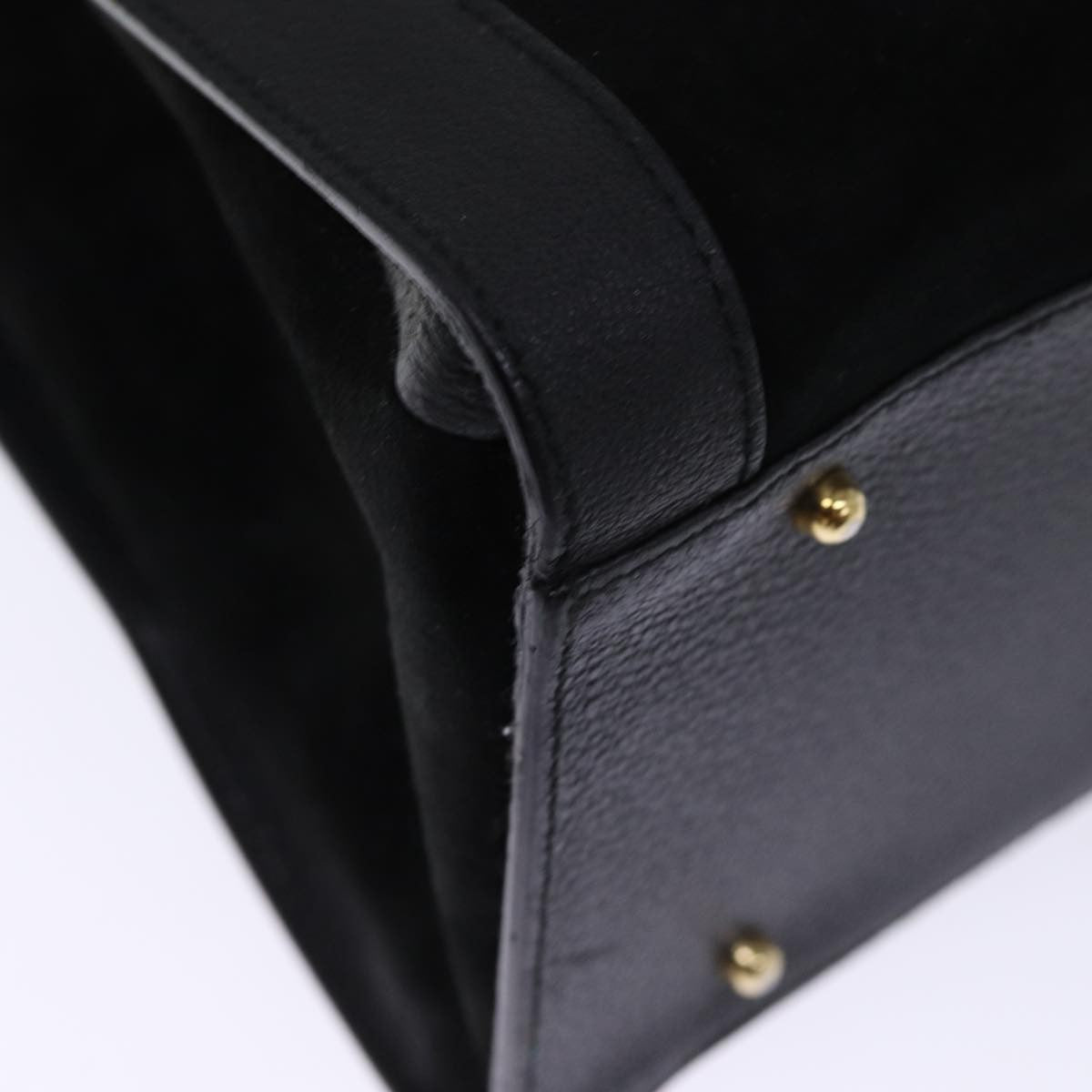 Gucci GUCCI Bamboo Tote Bag Suede Black 002 1186 0259 Authentic 75677