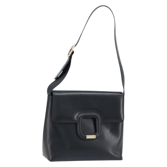 Gucci GUCCI Shoulder Bag Leather Black Gold 001 1998 1785 Authentic 173859