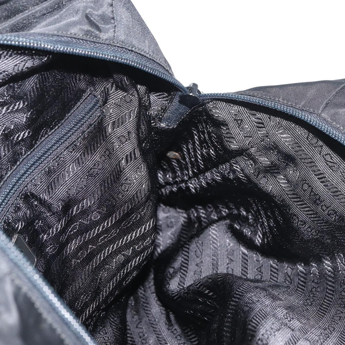 Prada PRADA Tote Bag Nylon Black Silver Authentic 175704