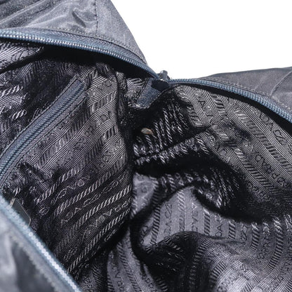 Prada PRADA Tote Bag Nylon Black Silver Authentic 175704