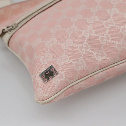 Gucci GUCCI GG Canvas Sherry Line Tote Bag Pink Silver 145809 Authentic 141943