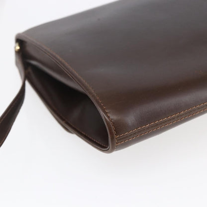 Gucci GUCCI Shoulder Bag Leather Brown Gold Authentic 152976