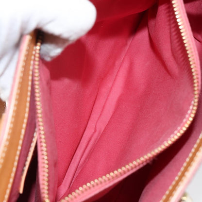 Celine CELINE C Macadam Canvas Hand Bag Suede Pink Gold Authentic bs29469