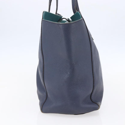 Gucci GUCCI Tote Bag Leather Navy Gold 354397 Authentic 152574