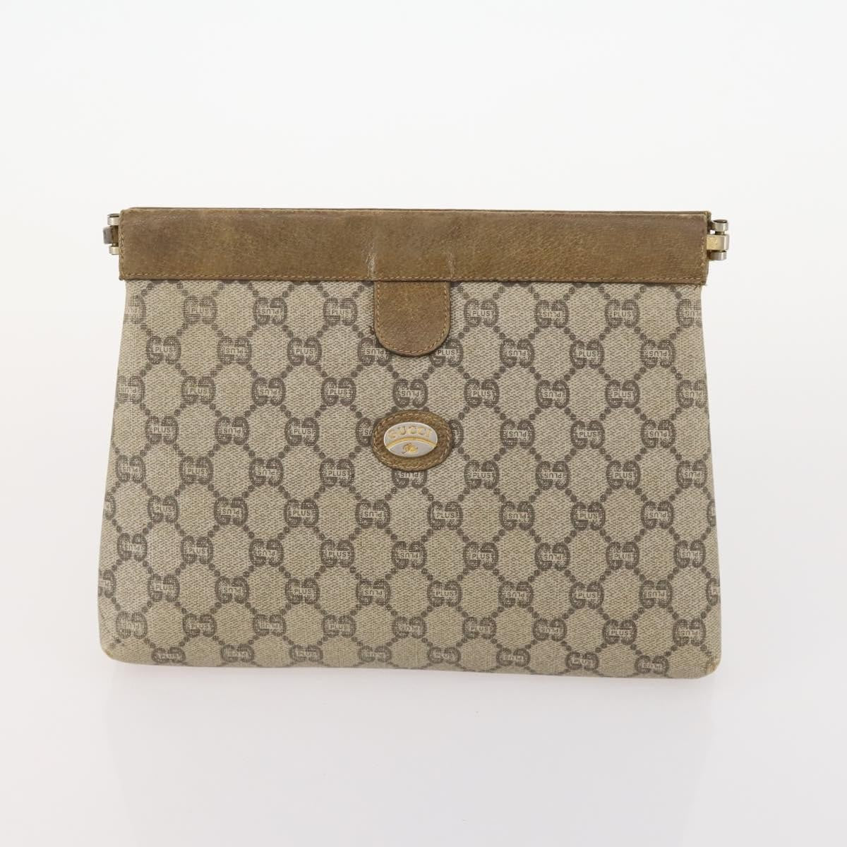 Gucci GUCCI GG Supreme Shoulder Bag Leather 2 Set Brown Authentic bs34006