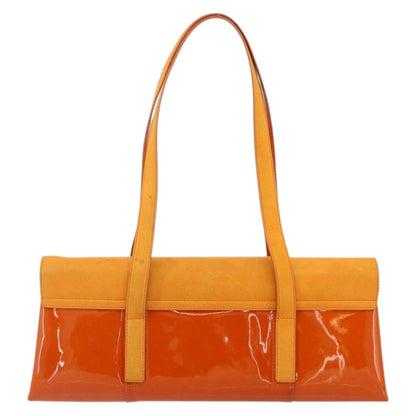 Bvlgari BVLGARI Shoulder Bag Patent leather Orange Silver Authentic BA12153A