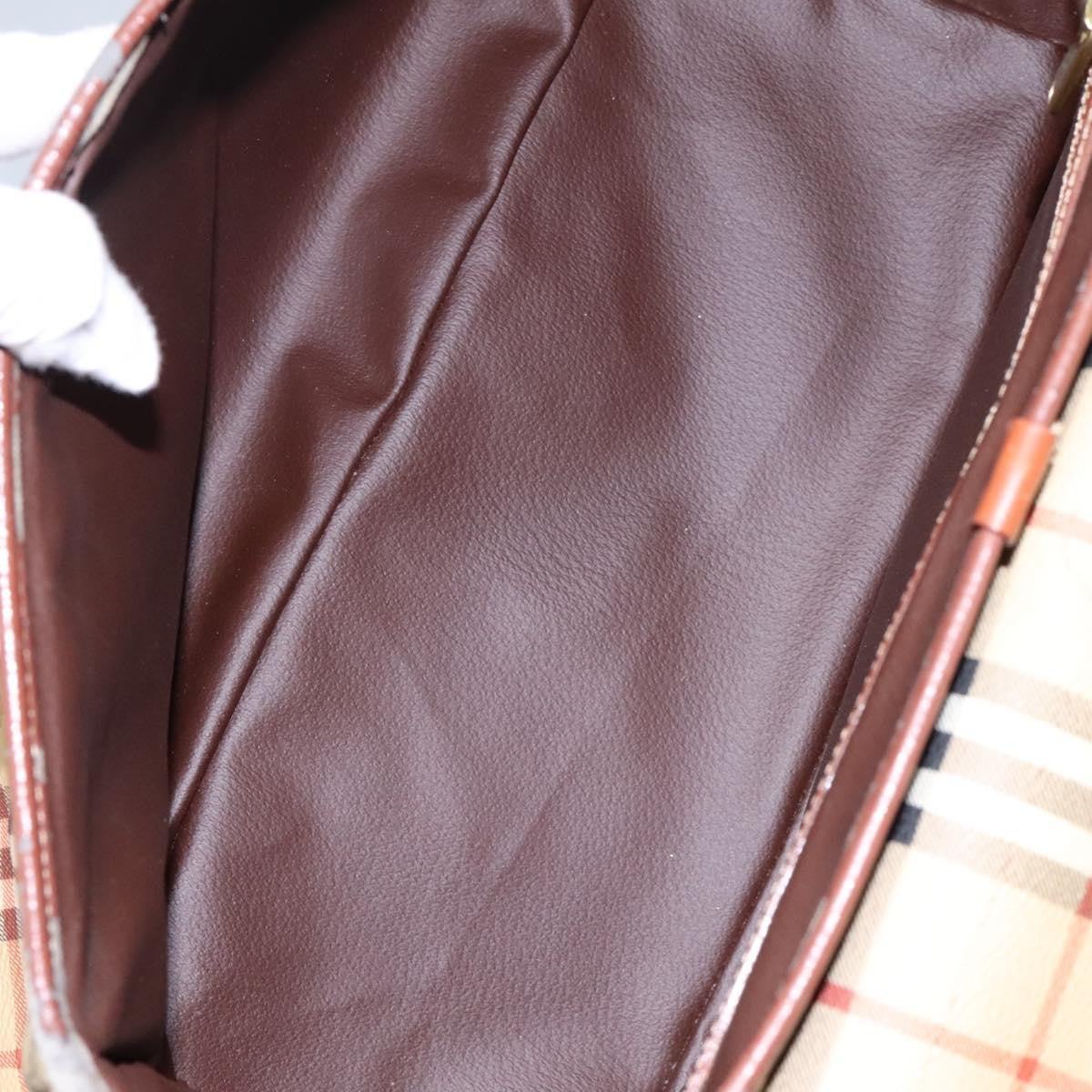 Burberrys Burberrys Nova Check Boston Bag PVC 2way Beige Authentic MX139