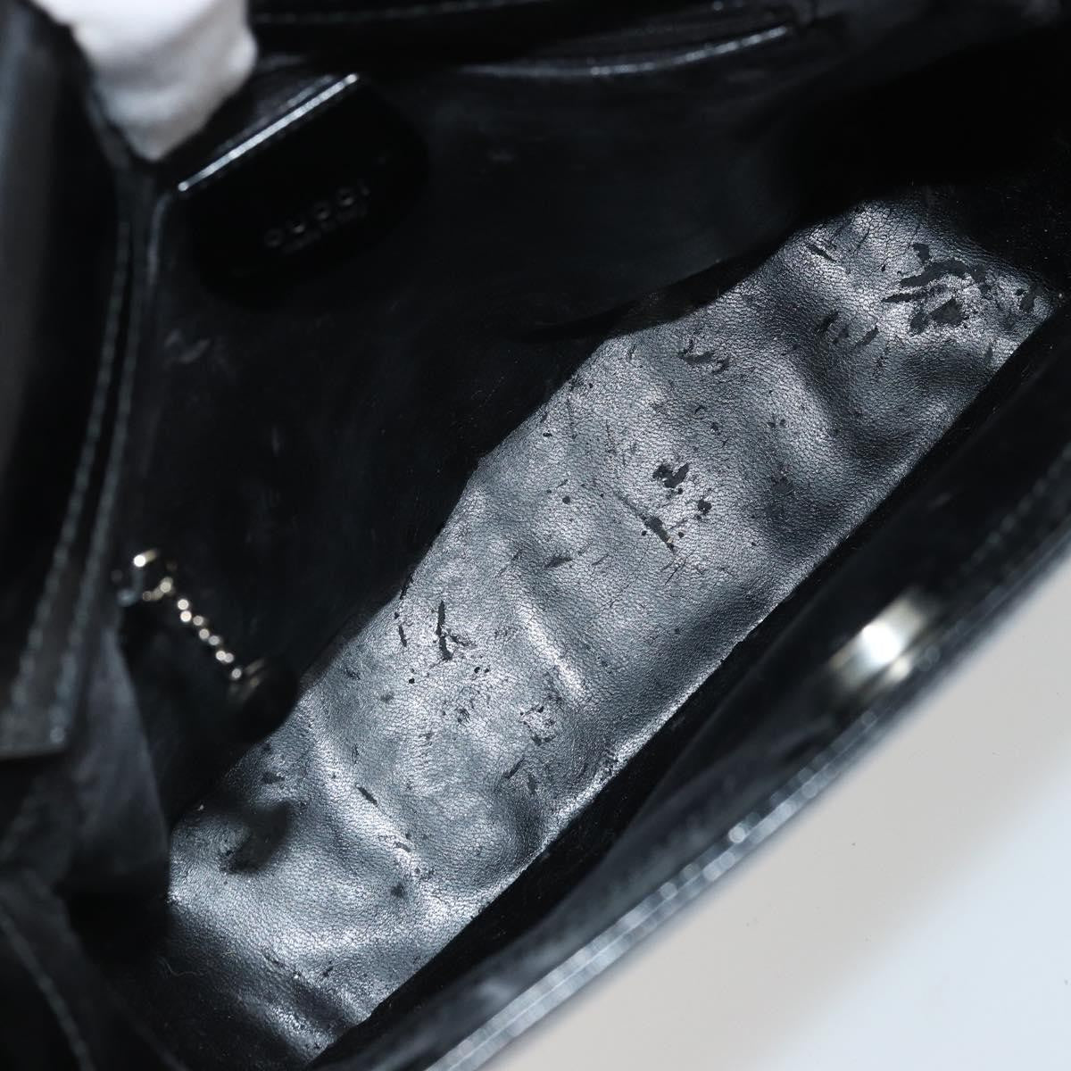 Gucci GUCCI Shoulder Bag Patent leather Black Silver 000 1046 0506 Authentic 175203