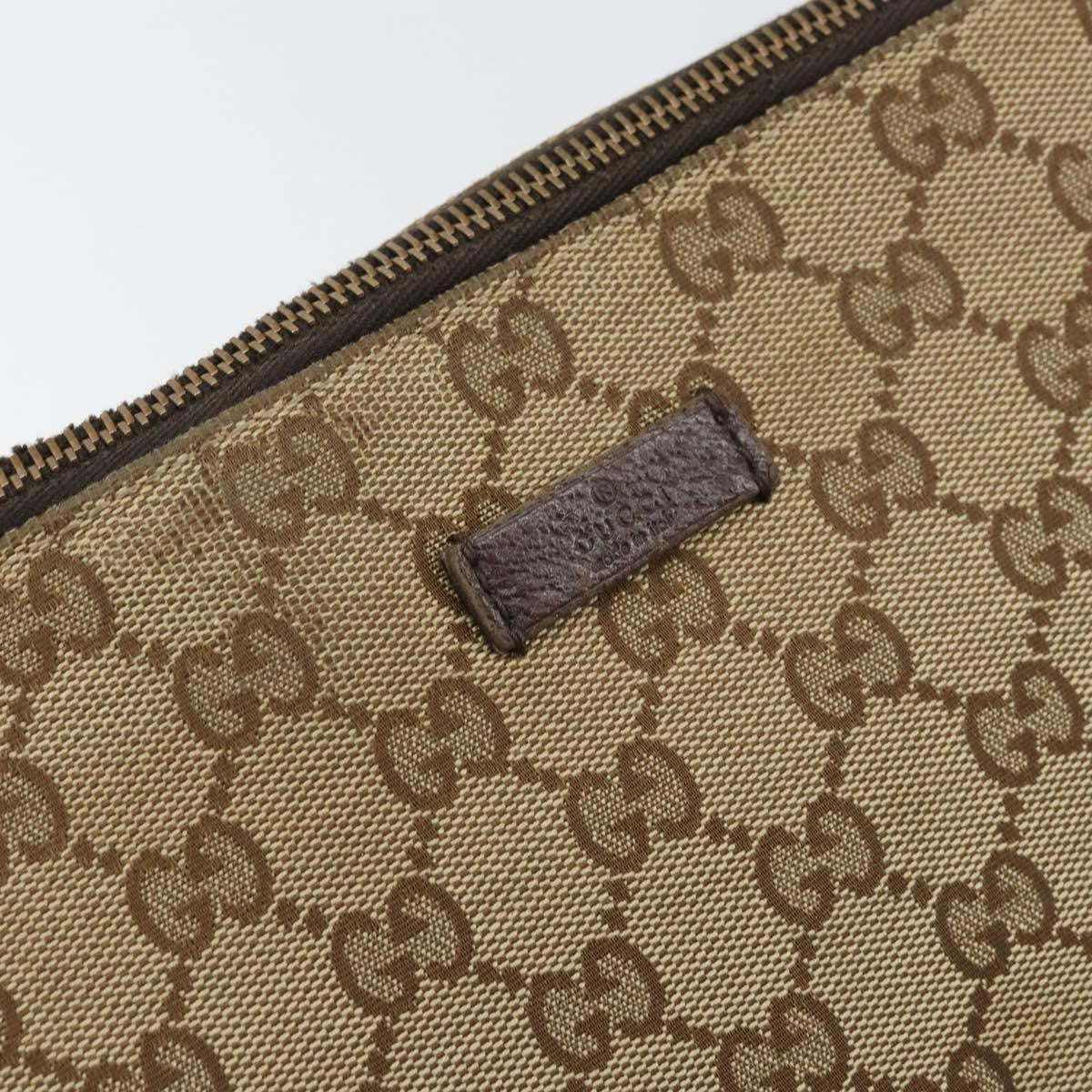 Gucci GUCCI GG Canvas Shoulder Bag Beige Silver 114273 Authentic 157746
