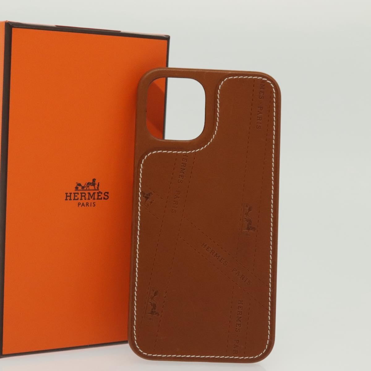 Hermès Hermès HERMES iPhone 12 & 12 Pro Case iPhone Case Leather Brown Authentic BA5561 Bag