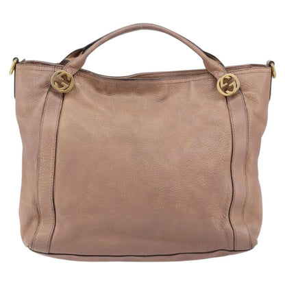 Gucci GUCCI Hand Bag Leather Pink Gold 323675 Authentic ka258